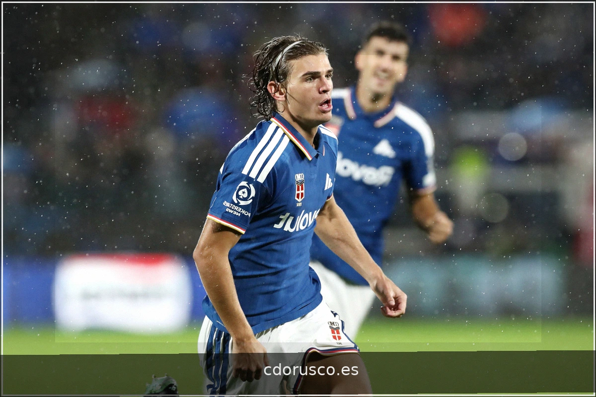 Nico Paz anota su primer gol en Champions League a los 2 minutos contra el Man Utd